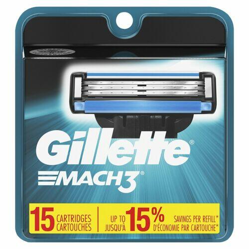 Gillette Mach3 Razor Refills for Men, 15 Razor Blade Refills