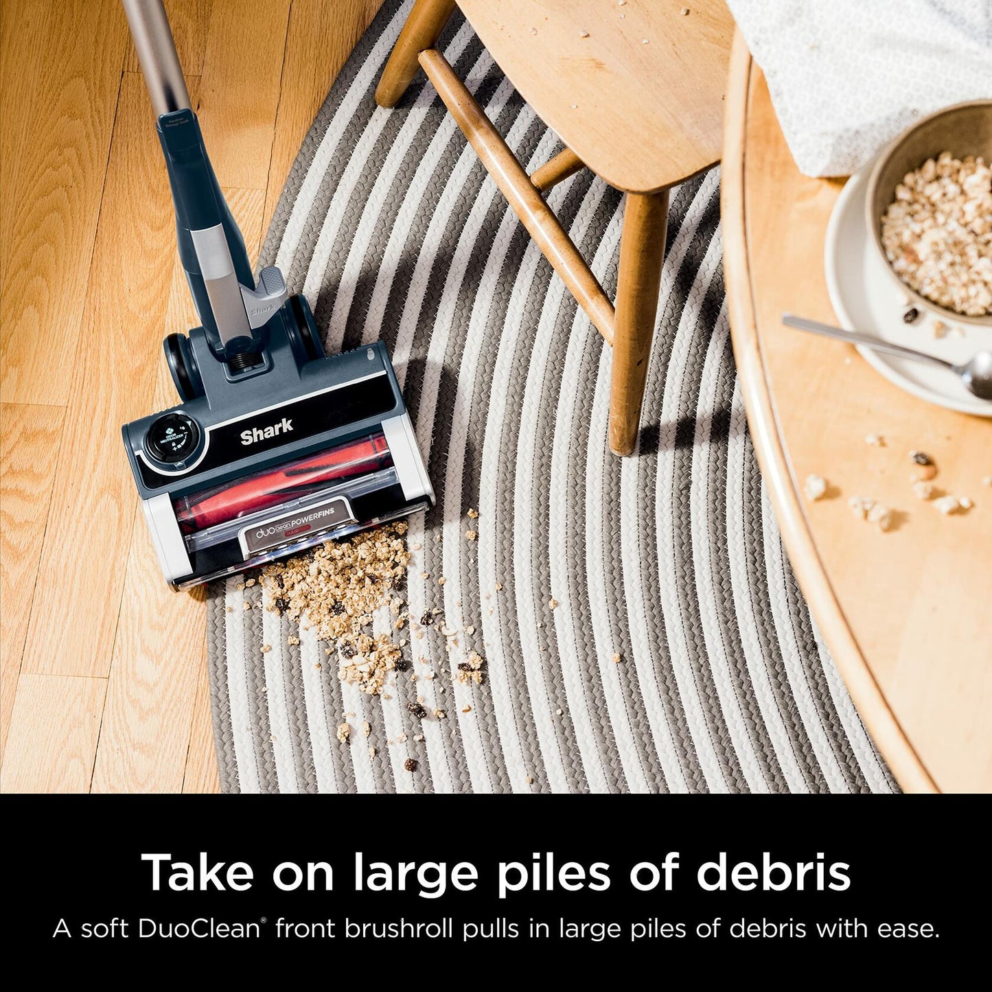 Shark HZ3002 Stratos Ultralight Corded Stick Vacuum with DuoClean PowerFins HairPro, Self-Cleaning Brushroll, & Odor Neutralizer Technology, Navy
