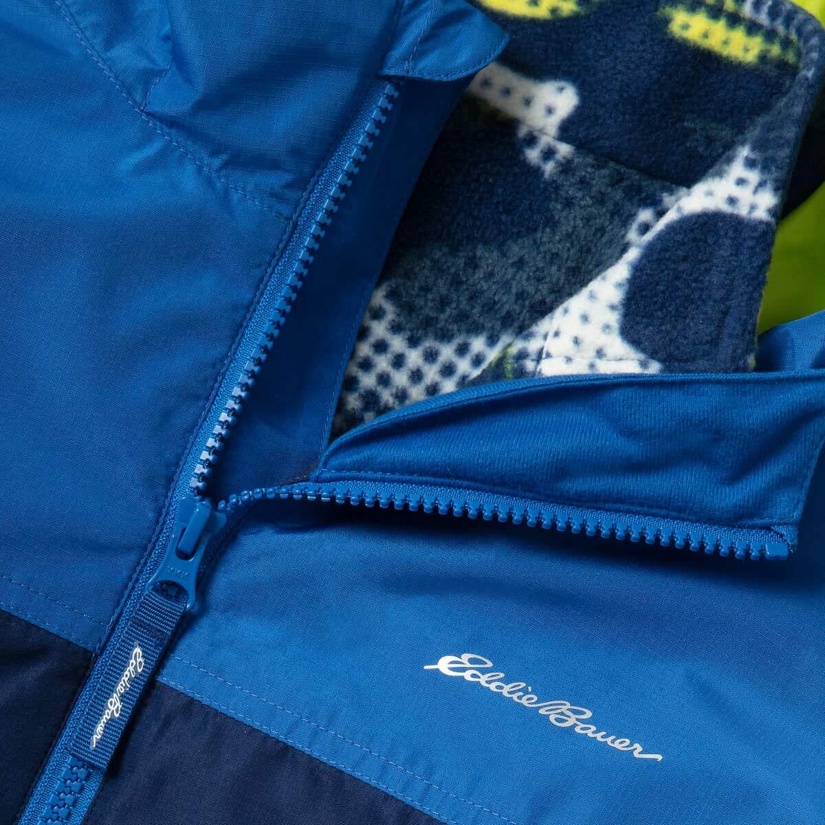 Eddie Bauer Youth Lone Peak 3 in 1 Jacket (Nautical Blue Camo, X-Small 5/6)