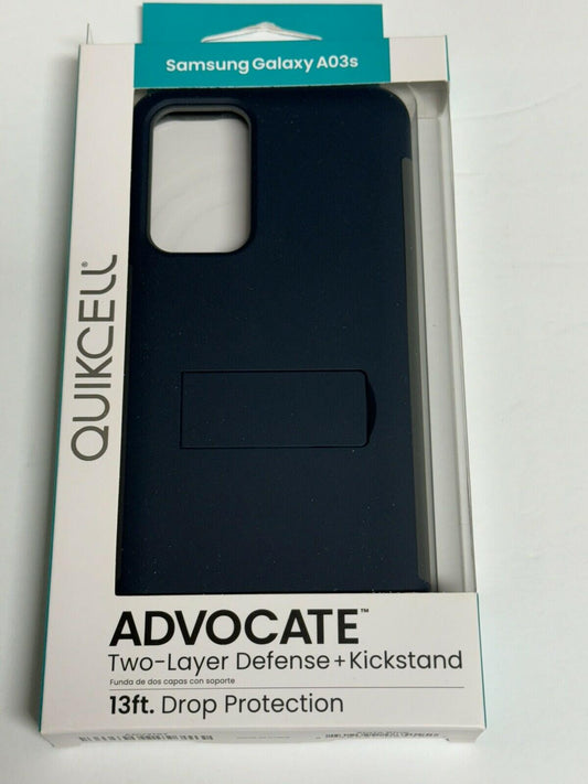 Quikcell Samsung A03s ADVOCATE Blue Multilayer Kickstand Case - Blue