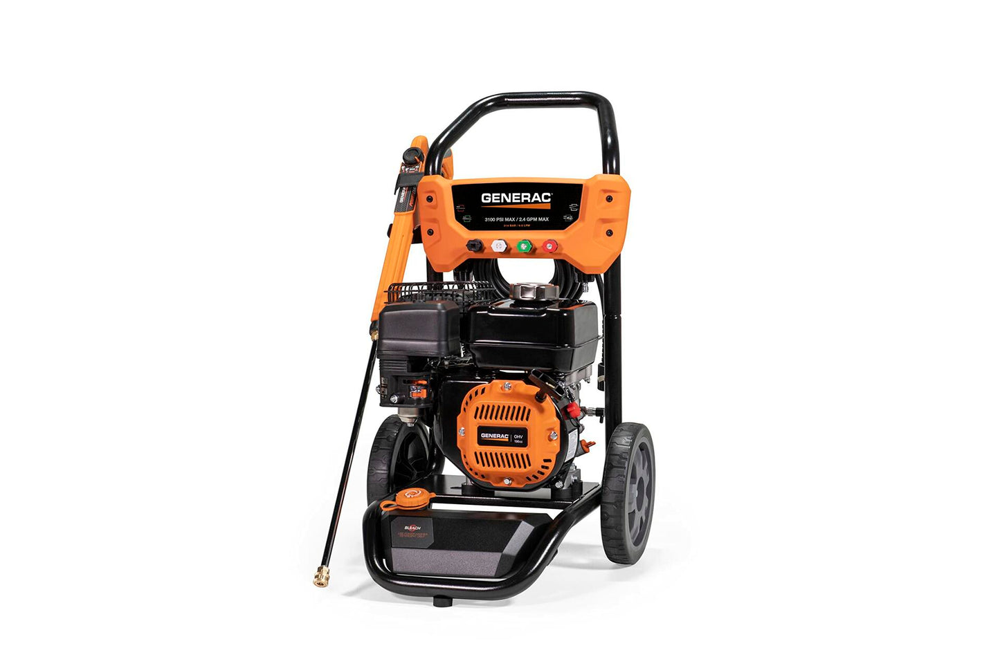 Generac 8901 3100 PSI 2.4 GPM Gas Powered Residential Pressure Washer - Ergonomic PowerDial Spray Gun with Quick Change Tips - Effortlessly Cleans Cars, Decks, Driveways and More - CARB Compliant
