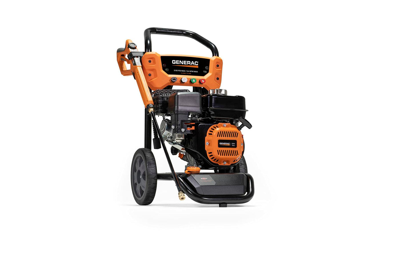 Generac 8901 3100 PSI 2.4 GPM Gas Powered Residential Pressure Washer - Ergonomic PowerDial Spray Gun with Quick Change Tips - Effortlessly Cleans Cars, Decks, Driveways and More - CARB Compliant