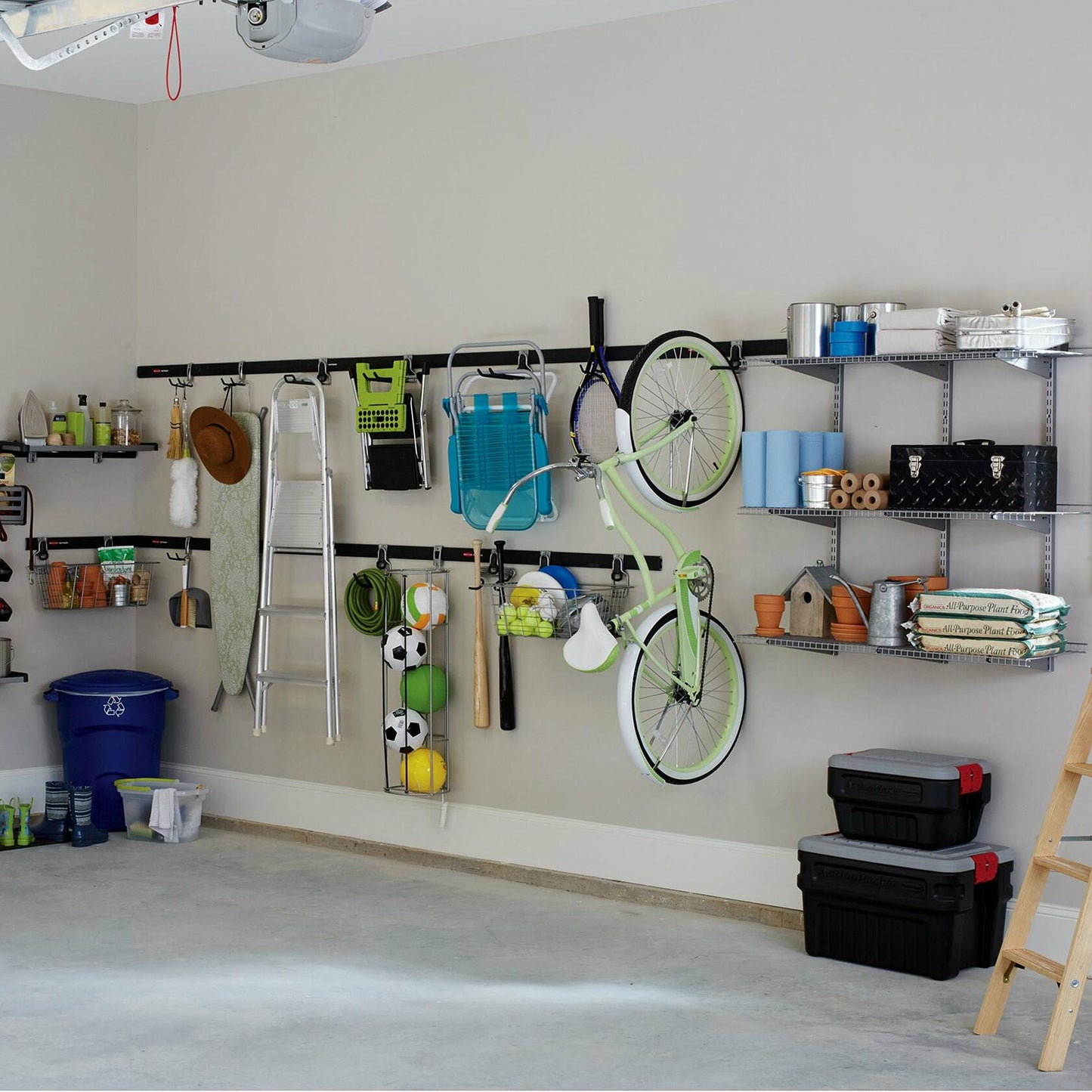 Rubbermaid Garage FastTrack Power Tool Holder Satin Nickel Wall Mounted Storage System Holds up to 50 pounds for Home/Garage/Tool Organization