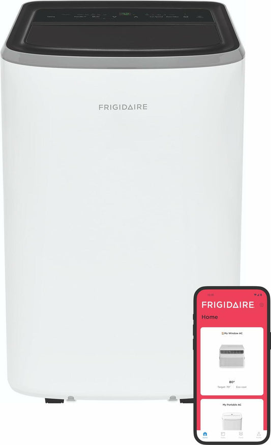 Frigidaire 3-in-1 Smart Portable Room Air Conditioner with Wi-Fi 12,000 BTU (Ashrae) / 8,000 BTU (DOE), Cools Up to 550 Sq. Ft., Quiet Operation, White
