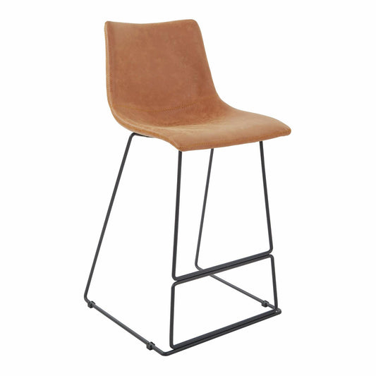 OSP Home Furnishings Nash 26" Counter Stool in Sand Faux Leather 2/CTN