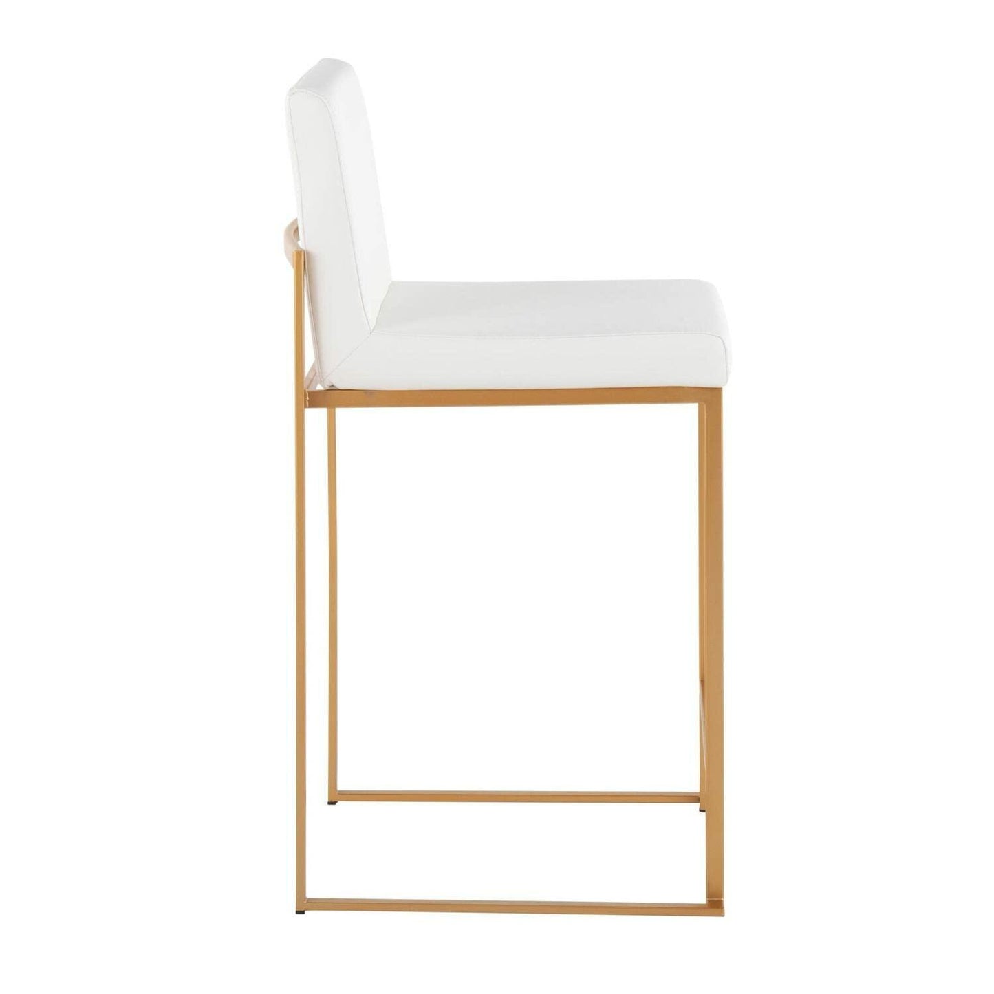 LumiSource Fuji High Back Counter Stools for Kitchen Counter in Gold Metal, Counter Height Chairs, Bar Stools Set of 2, Counter Height Chairs, Bar Stools for Kitchen Island