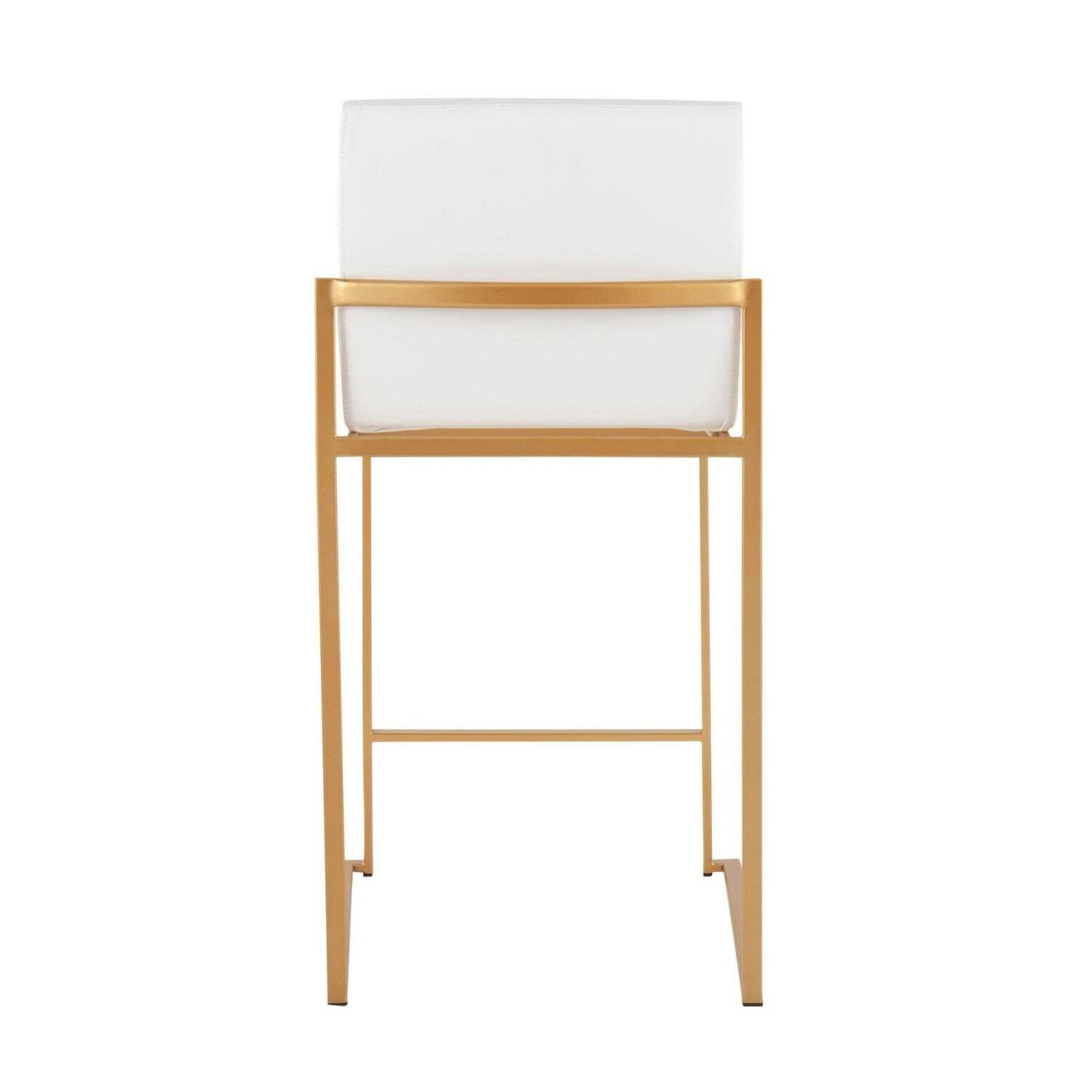 LumiSource Fuji High Back Counter Stools for Kitchen Counter in Gold Metal, Counter Height Chairs, Bar Stools Set of 2, Counter Height Chairs, Bar Stools for Kitchen Island