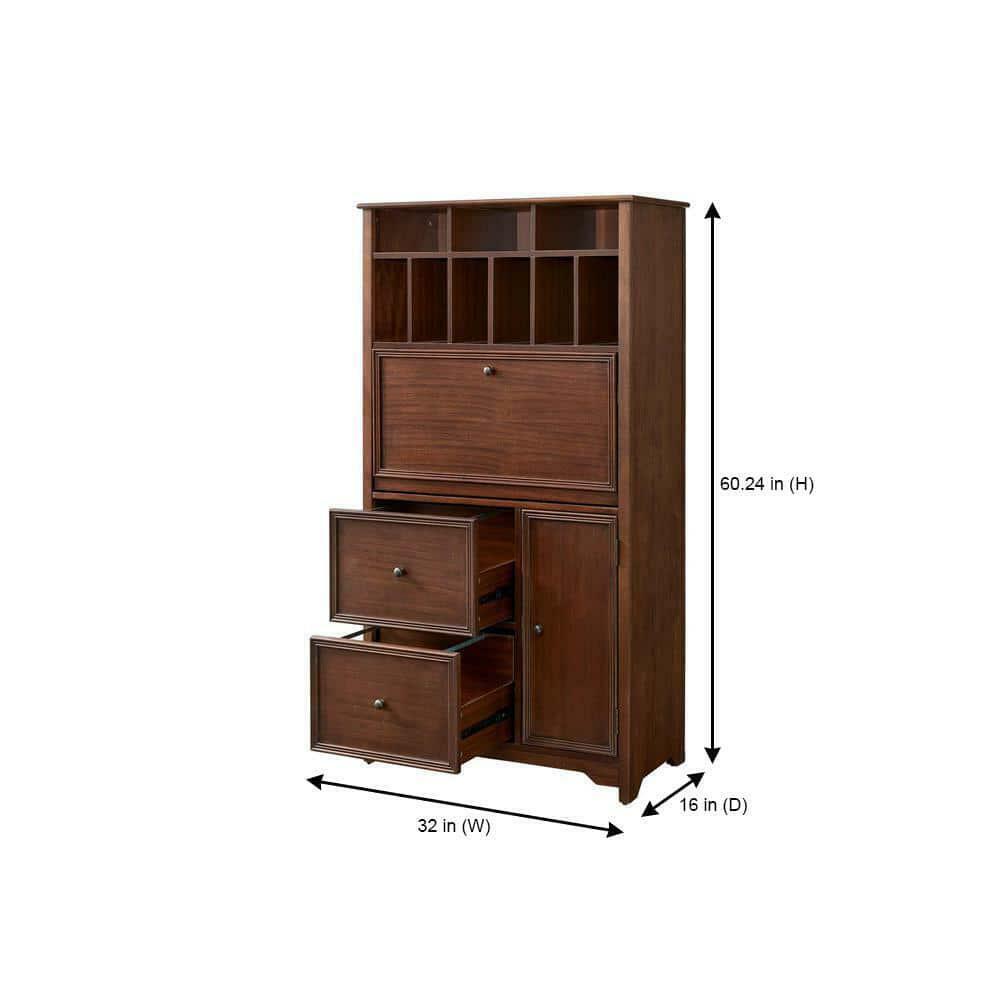 Home Decorators Collection Secretary Desk 60.24"X32"X15.7" Solid Wood+Doors+Drawers+Shelves