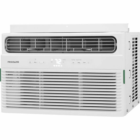 Frigidaire 8,000 BTU Window Air Conditioner & Dehumidifier, 115V, Cools up to 350 Sq. Ft. for Apartment, Dorm Room & Small/Medium Rooms, with Remote Control, Programmable Timer, and Sleep Mode, White