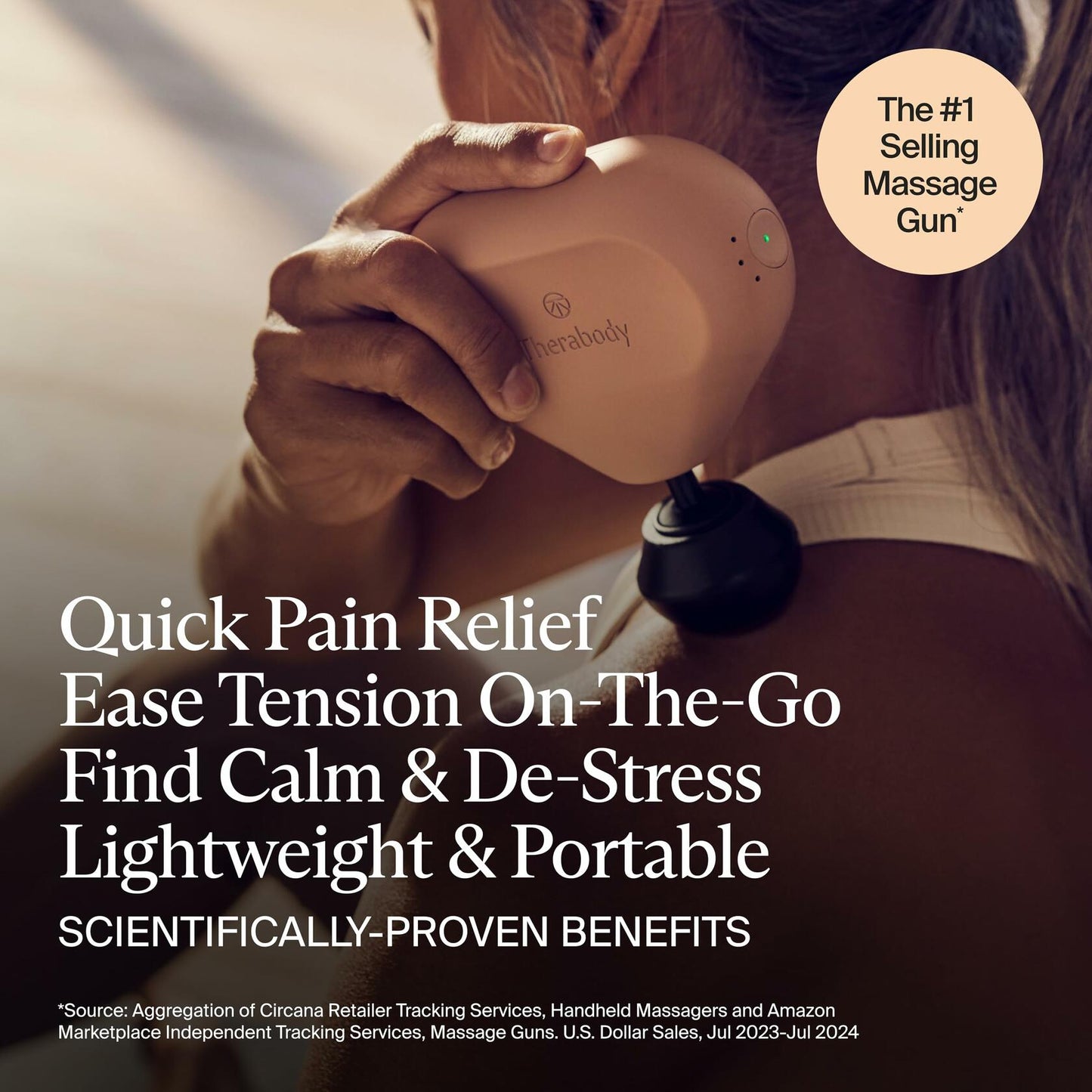 TheraGun Mini Massage Gun - Handheld Deep Tissue Percussion Massage Gun & Compact Personal Massager for On-The-Go, Portable Muscle Pain Relief in Neck, Back, Leg, Hand & Shoulder (Desert Rose - 2.0)