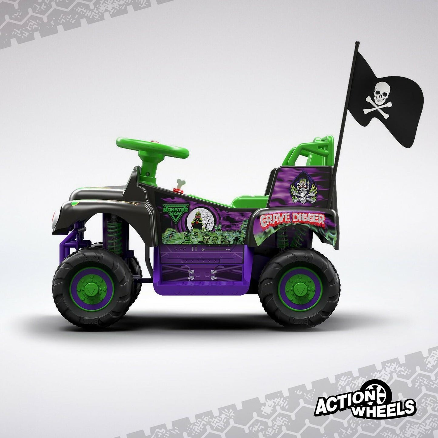 6 Volt Grave Digger Ride on Car Monster Truck Monster Jam Graphics for Boys & Girls 18-36 Months