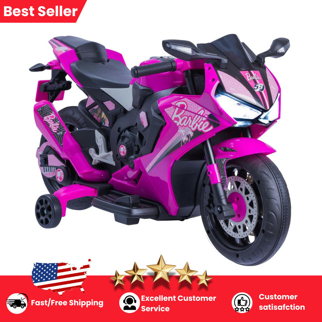 Barbie by Flybar, 6 Volts Motorcycle Ride on Ages 3 and up Girls Birthday Gift