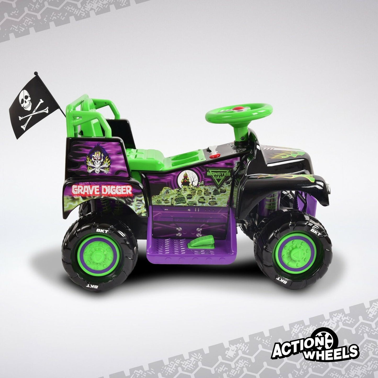 6 Volt Grave Digger Ride on Car Monster Truck Monster Jam Graphics for Boys & Girls 18-36 Months