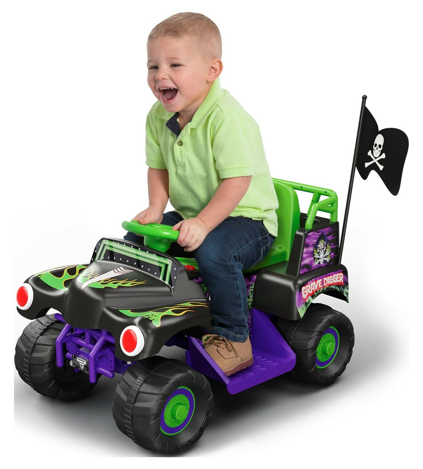 6 Volt Grave Digger Ride on Car Monster Truck Monster Jam Graphics for Boys & Girls 18-36 Months