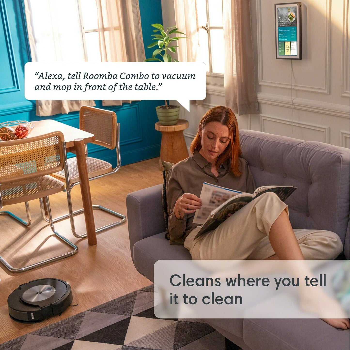 iRobot Roomba Combo j7+ Self-Emptying Robot Vacuum & Mop - Automatically Vacuums and Mops, Fully Retractable Mop pad, Identifies & Avoids Obstacles, Smart Mapping, Works with Alexa, Ideal for Pets