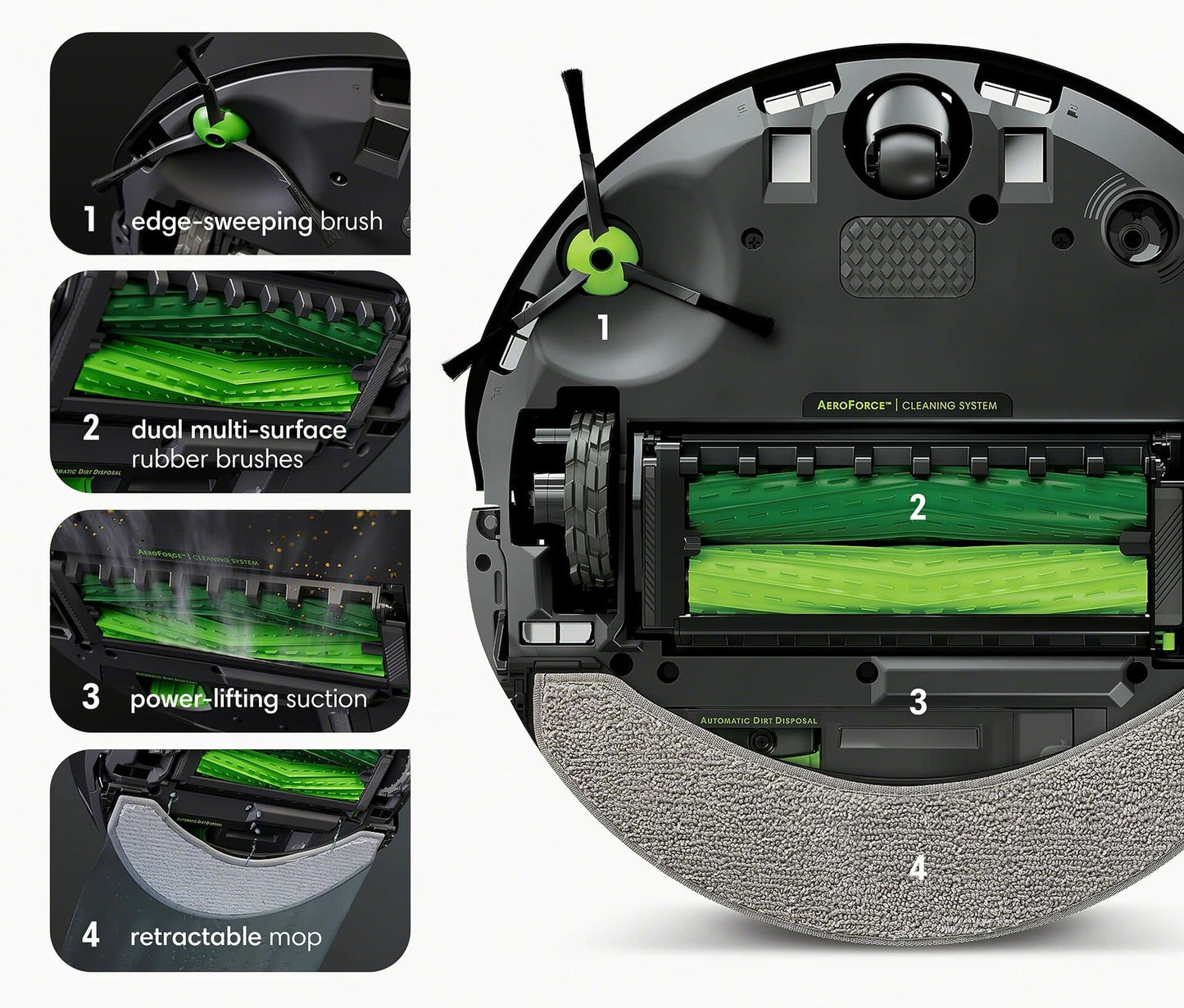 iRobot Roomba Combo j7+ Self-Emptying Robot Vacuum & Mop - Automatically Vacuums and Mops, Fully Retractable Mop pad, Identifies & Avoids Obstacles, Smart Mapping, Works with Alexa, Ideal for Pets