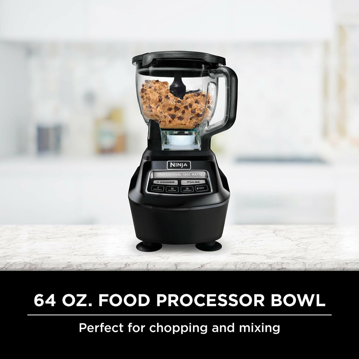 Ninja Mega Kitchen System, 1500W, 72 oz. Full-Size Blender & 8-Cup Food Processor with (2) 16 oz. To-Go Cups, Total Crushing Technology - Smoothies, Ice Crushing, Purees, Dough & More, Black, BL770