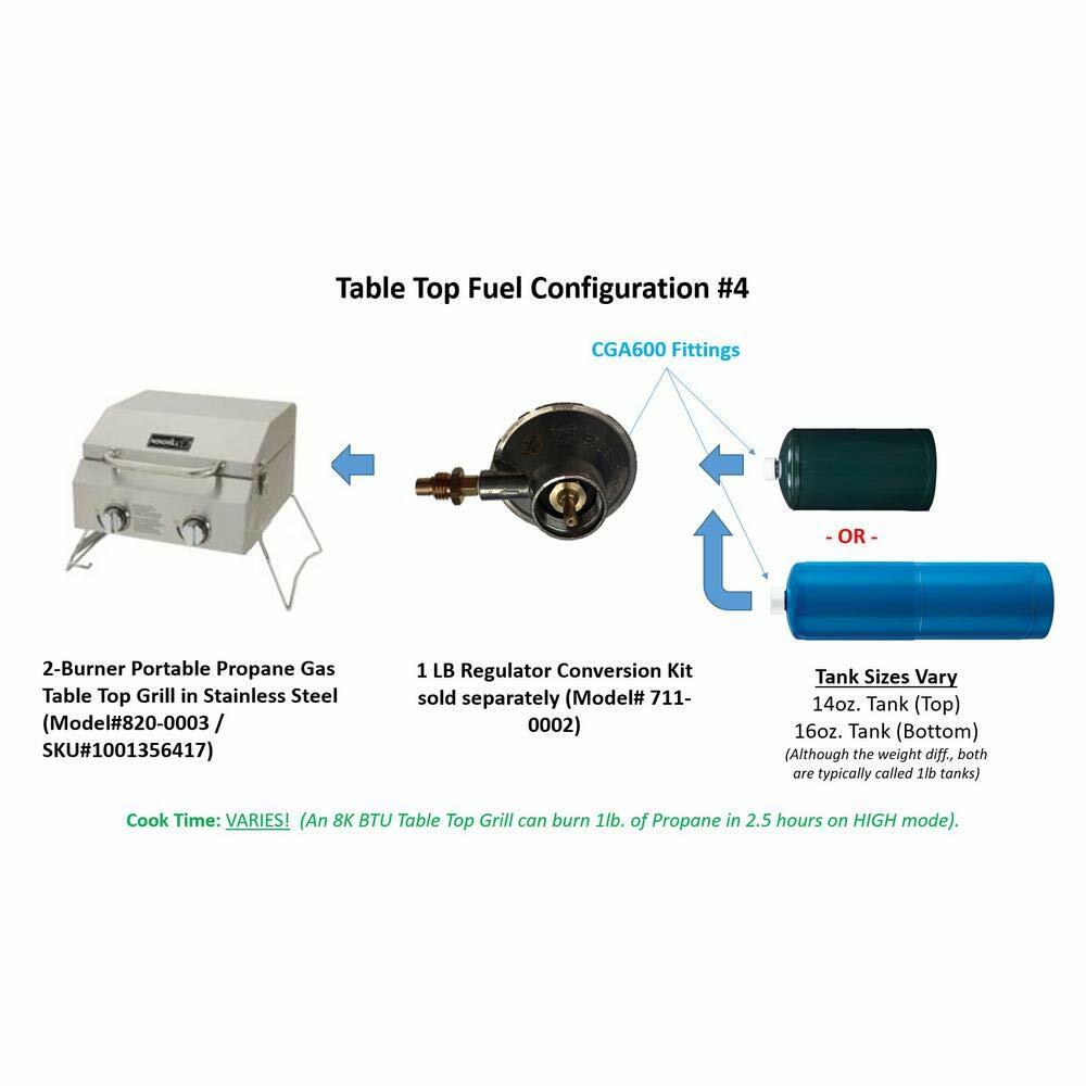2-Burner Stainless Steel Table Top Portable Propane Gas Grill