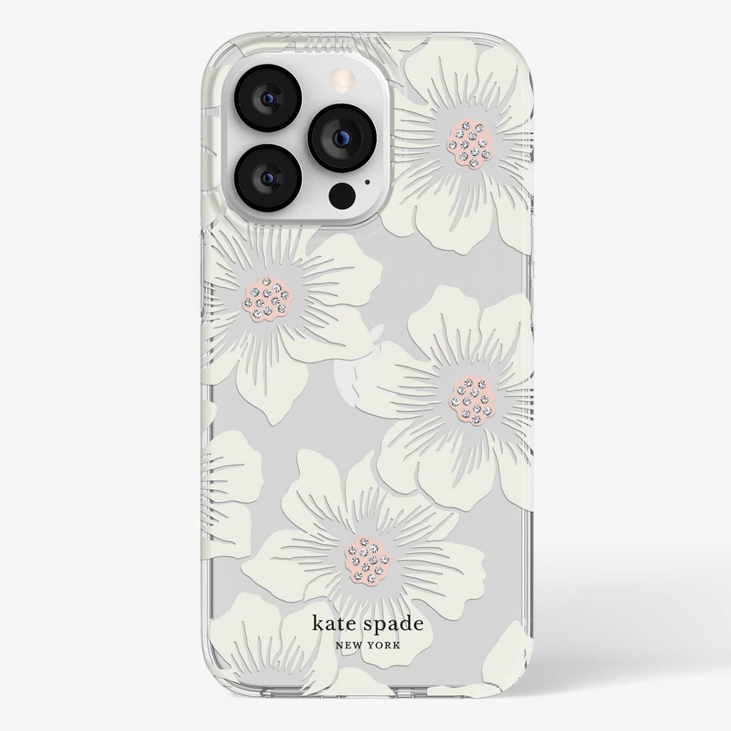 kate spade new york iPhone 13 Pro Case, Compatible with Wireless Charging - Hollyhock Floral