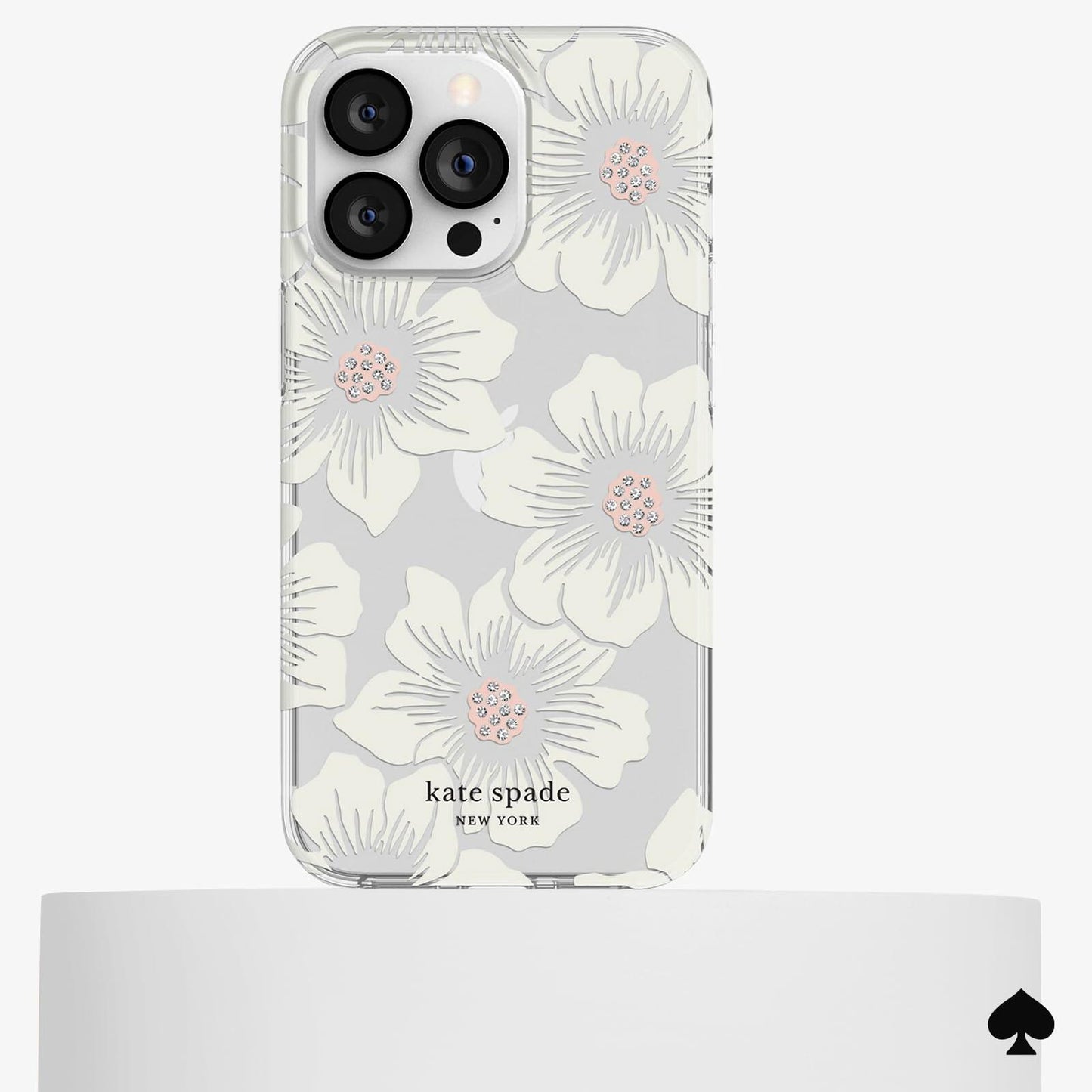 kate spade new york iPhone 13 Pro Case, Compatible with Wireless Charging - Hollyhock Floral
