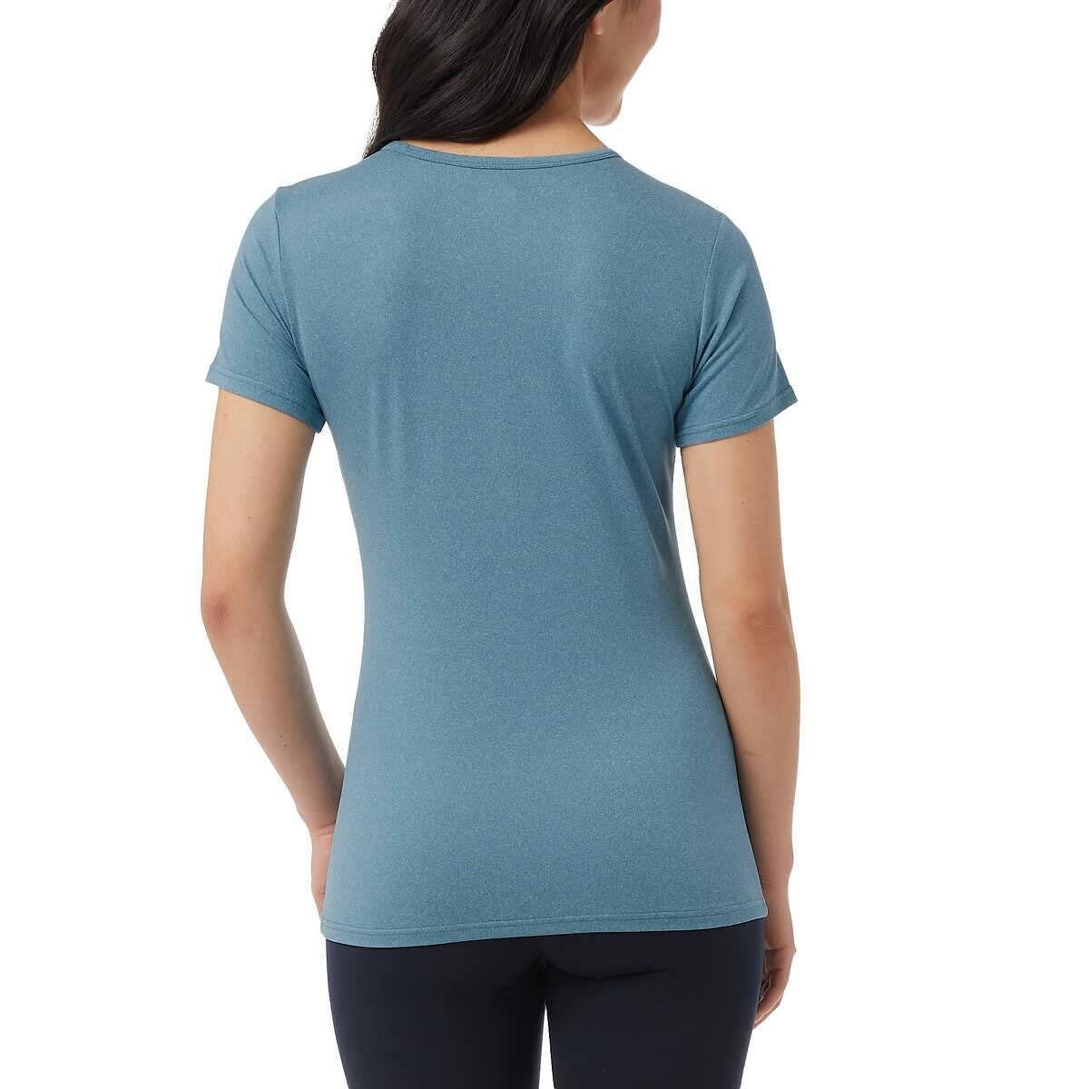32 Degrees Cool Women's 3 Pack Short Sleeve Scoop Neck T-Shirts Size: X-Large Color: (Black/Blue/Lavender)