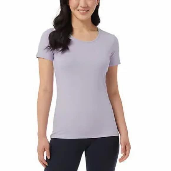 32 Degrees Cool Women's 3 Pack Short Sleeve Scoop Neck T-Shirts Size: X-Large Color: (Black/Blue/Lavender)