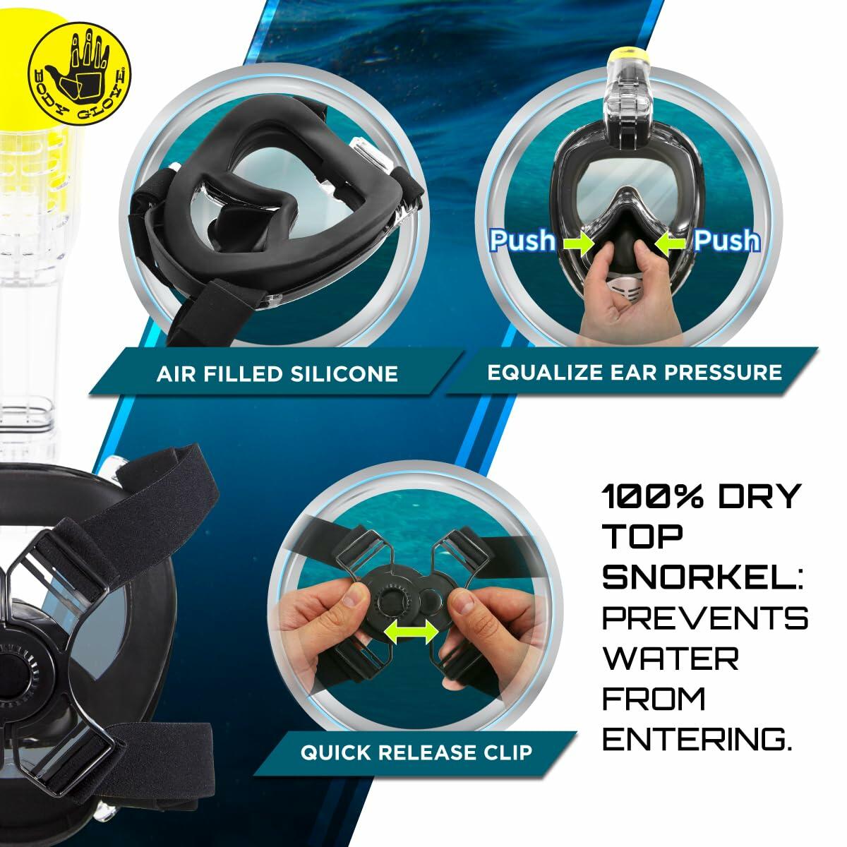 Body Glove Aire Full Face Snorkel Set