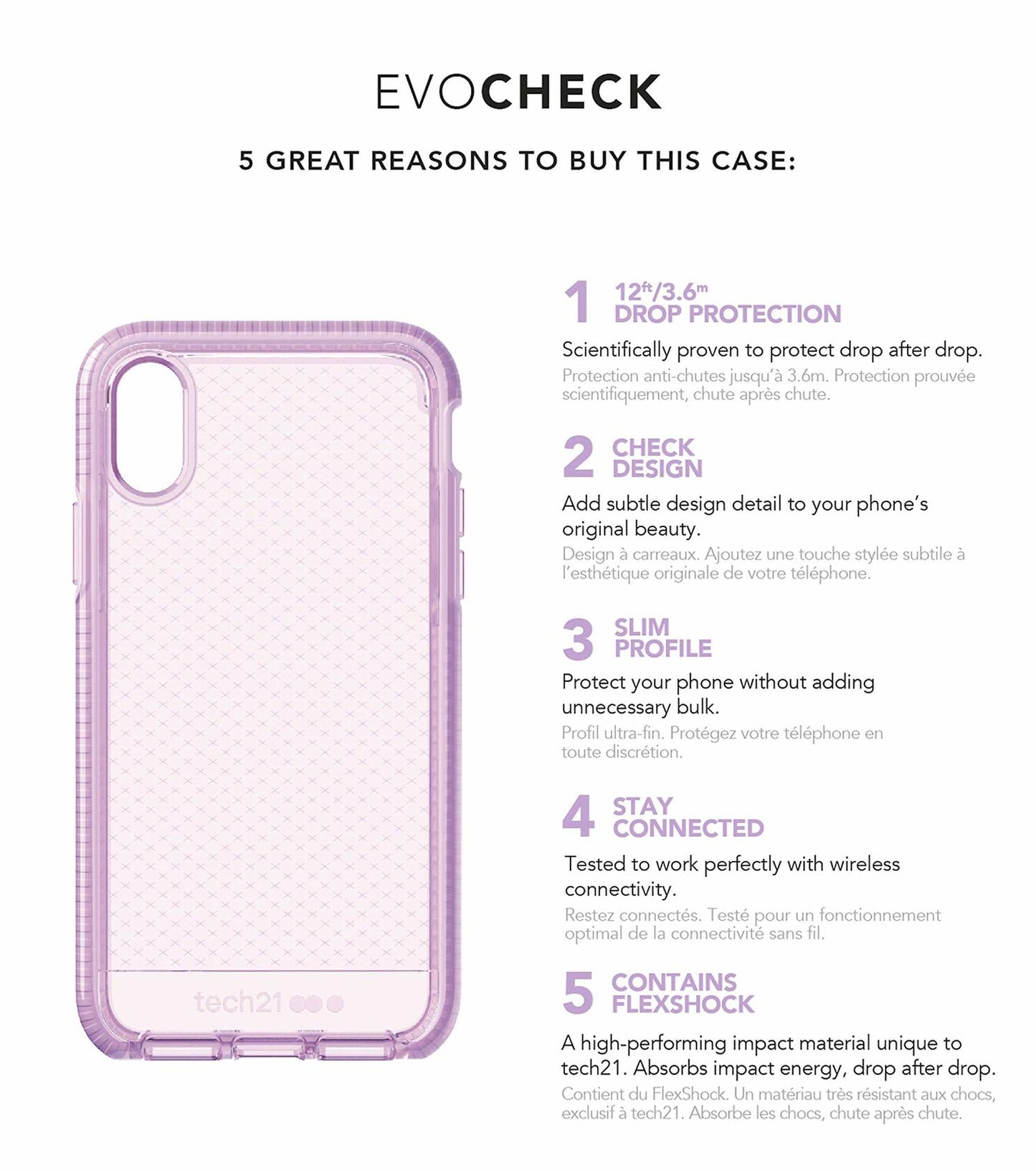 Tech21 Evo Check iPhone XR - Orchid