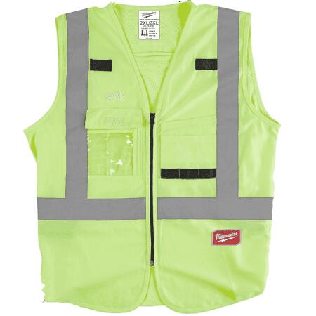 MILWAUKEE'S High Visibility Vest,S/M,Yellow/Green