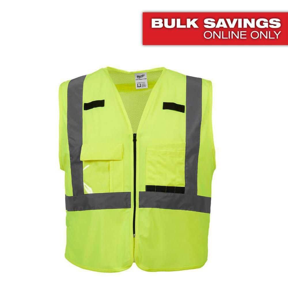 MILWAUKEE'S High Visibility Vest,S/M,Yellow/Green