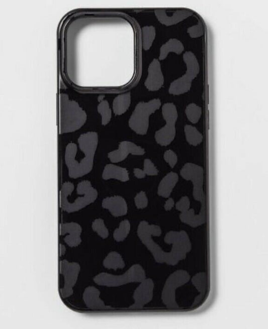 Heyday Silicone Phone Case for iPhone 13 Pro Hardshell - BLACK LEOPARD