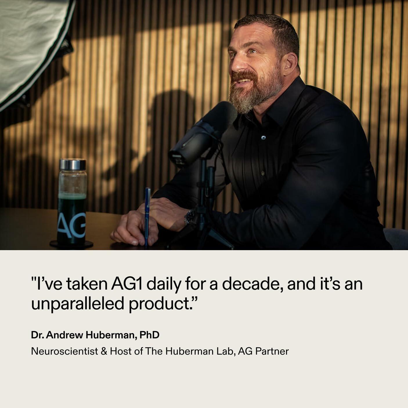 AG1 Greens Powder Supplement | Improve Gut Health | Multivitamin, Probiotic, Gluten Free, Vegan and Keto Friendly | Shaker & Scoop Included | 75 Vitamins (Athletic Greens), Classic Formula