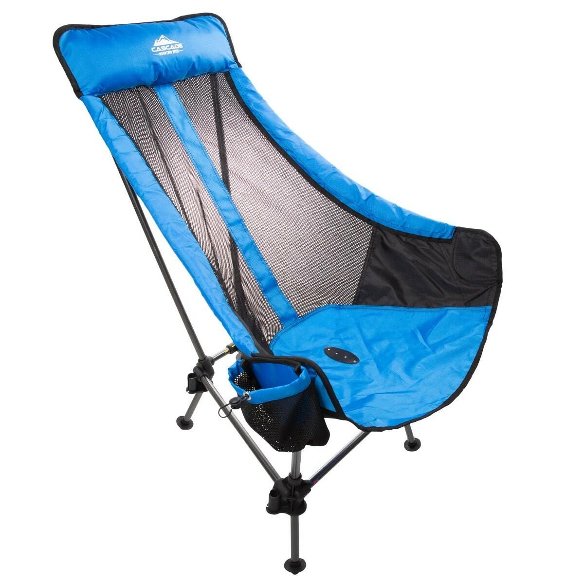 Cascade Mountain, Tech Flex Height Sling Chair w Carry Bag - Blue