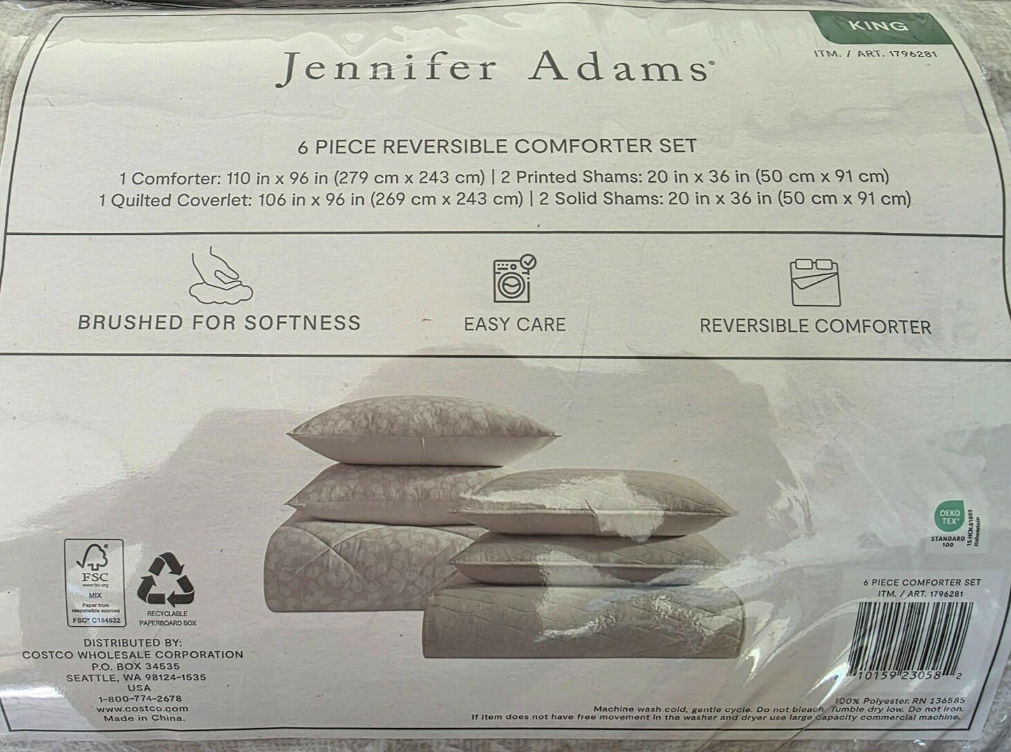 Jennifer Adams Reversible 6-piece Comforter Set - Ira - King