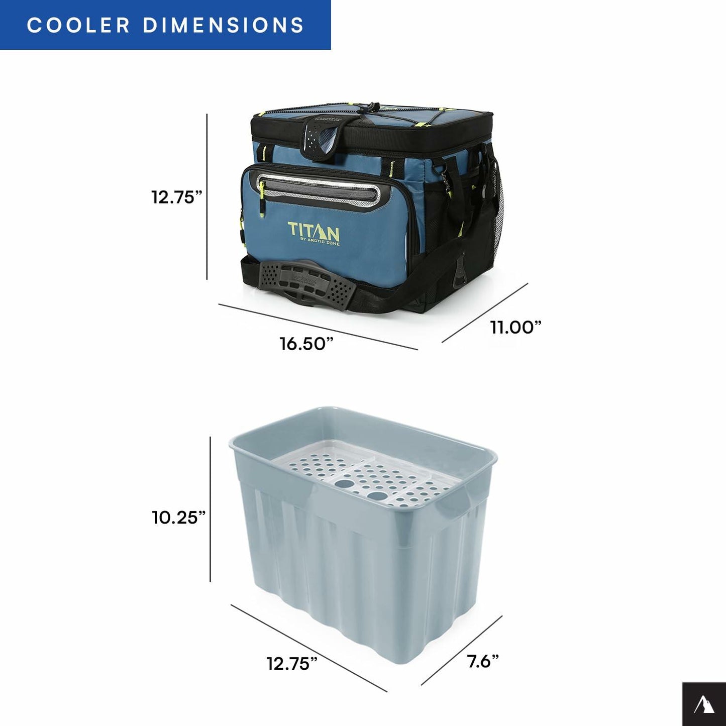 Titan by Arctic Zone 30 Can Zipperless Soft Cooler with HardBody Liner, Marine Blue