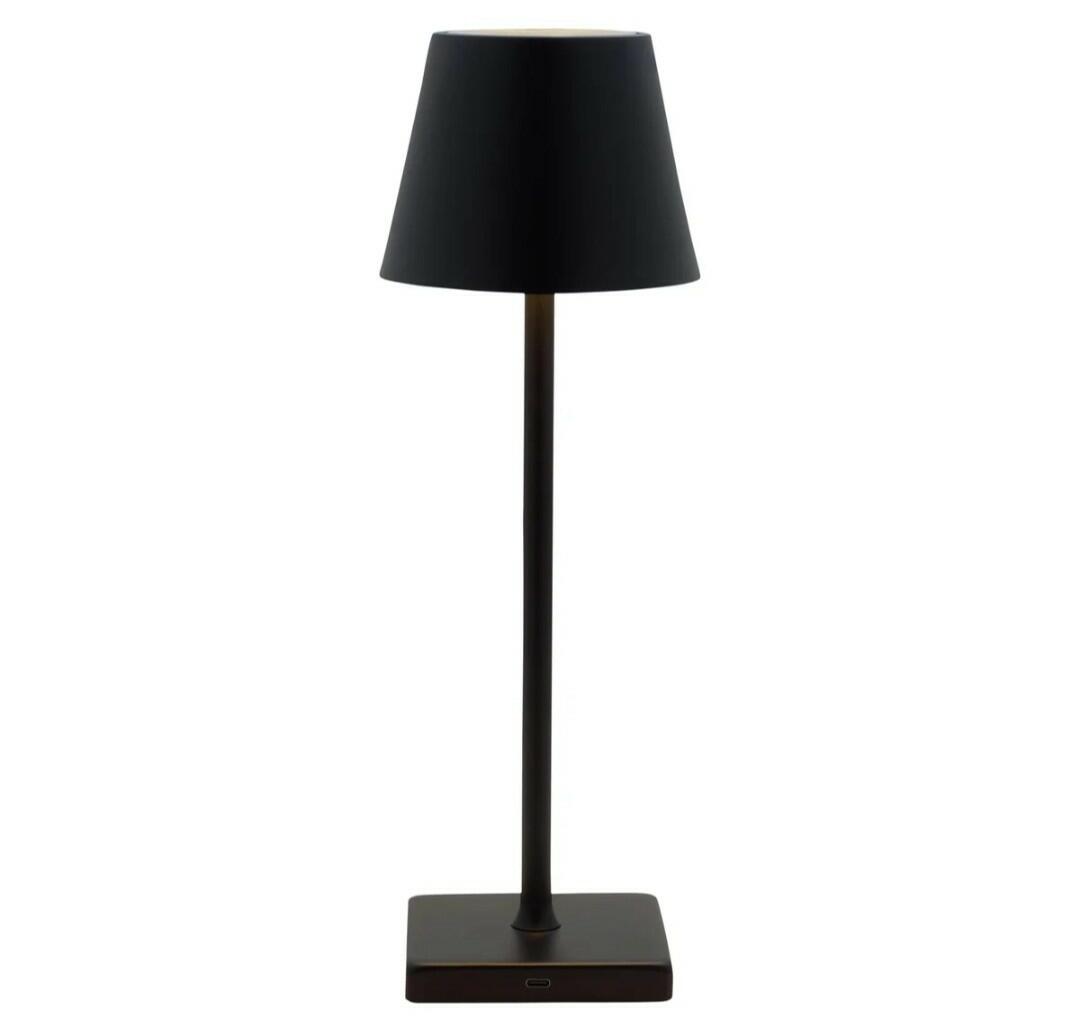 Mikasa Rechargeable 14-inch LED Lamps with Touch Control, Set of 2 (Black)