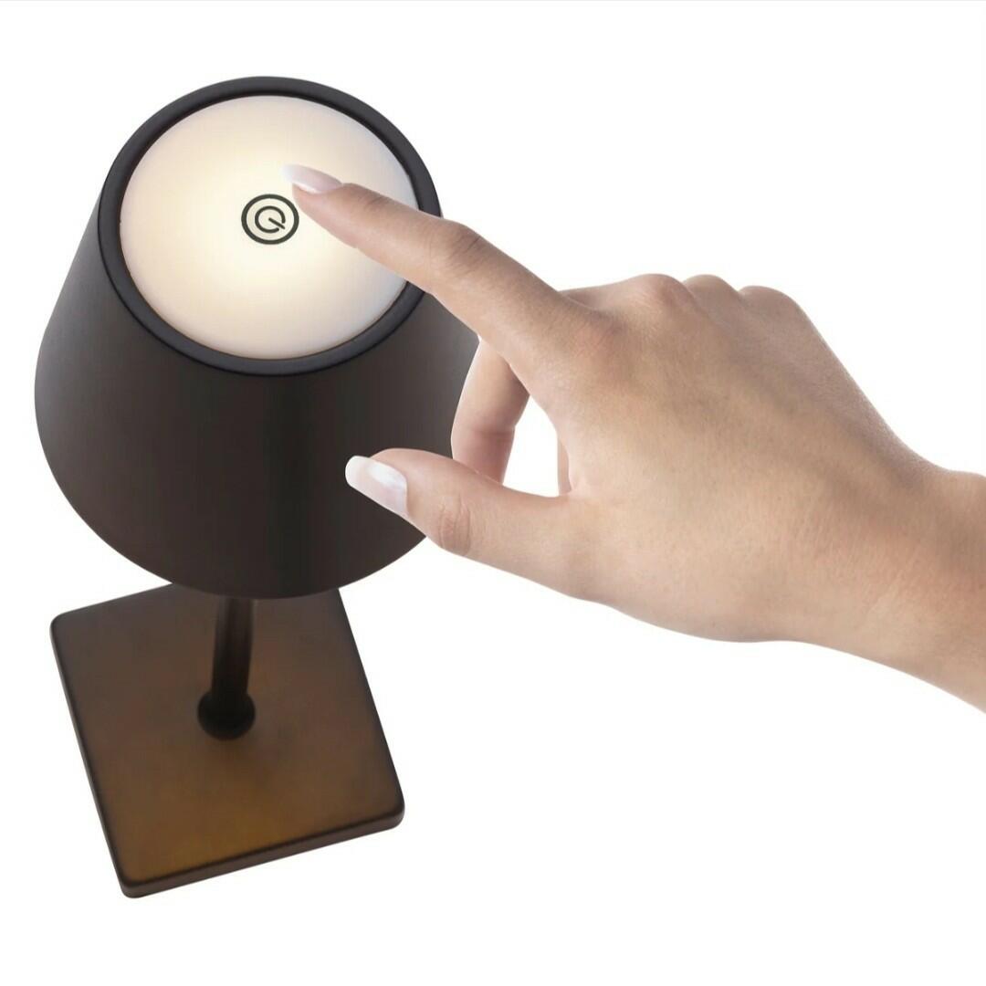 Mikasa Rechargeable 14-inch LED Lamps with Touch Control, Set of 2 (Black)