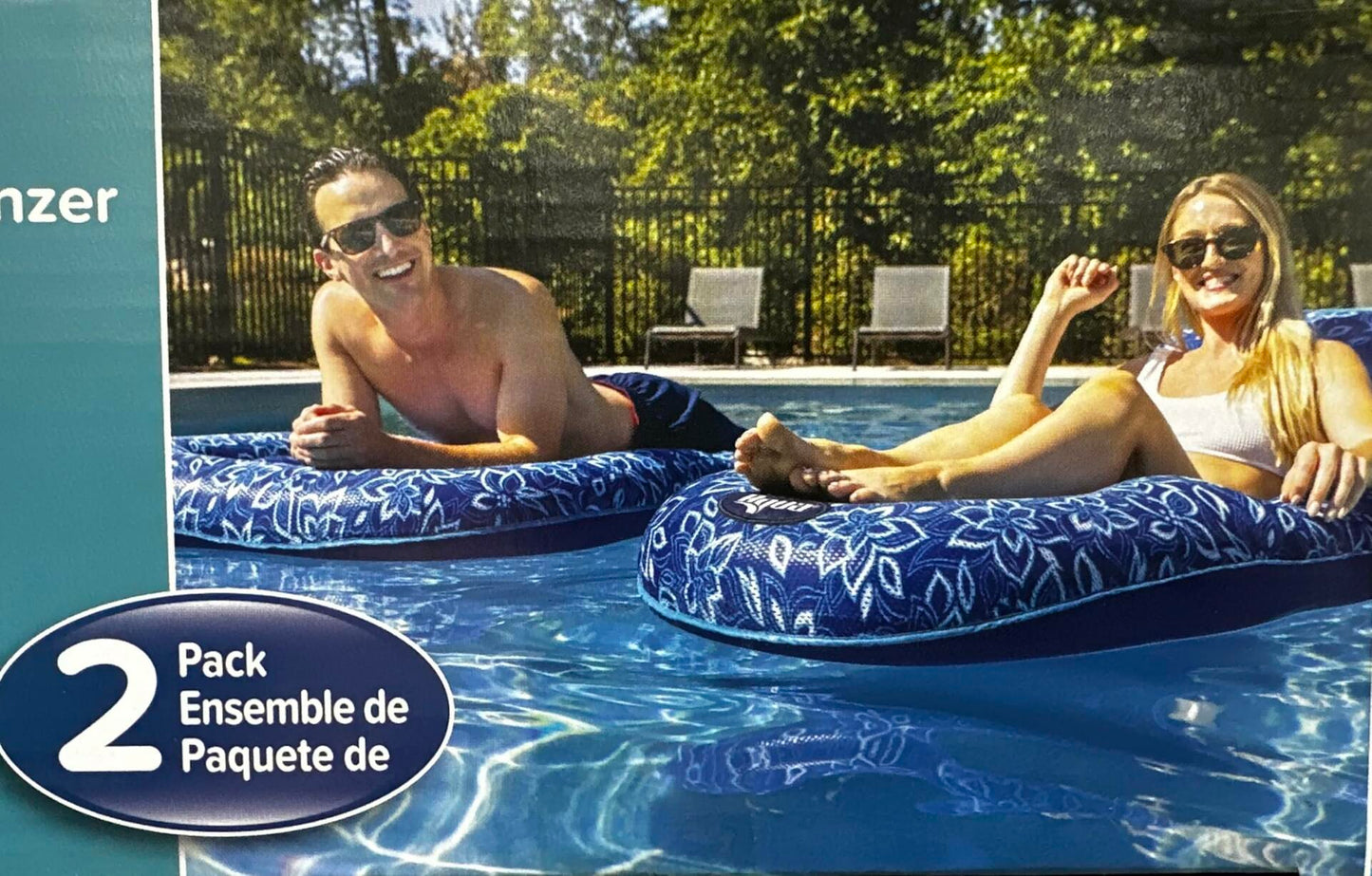 Aqua Luxury Pool Lounger, 2-Pack
