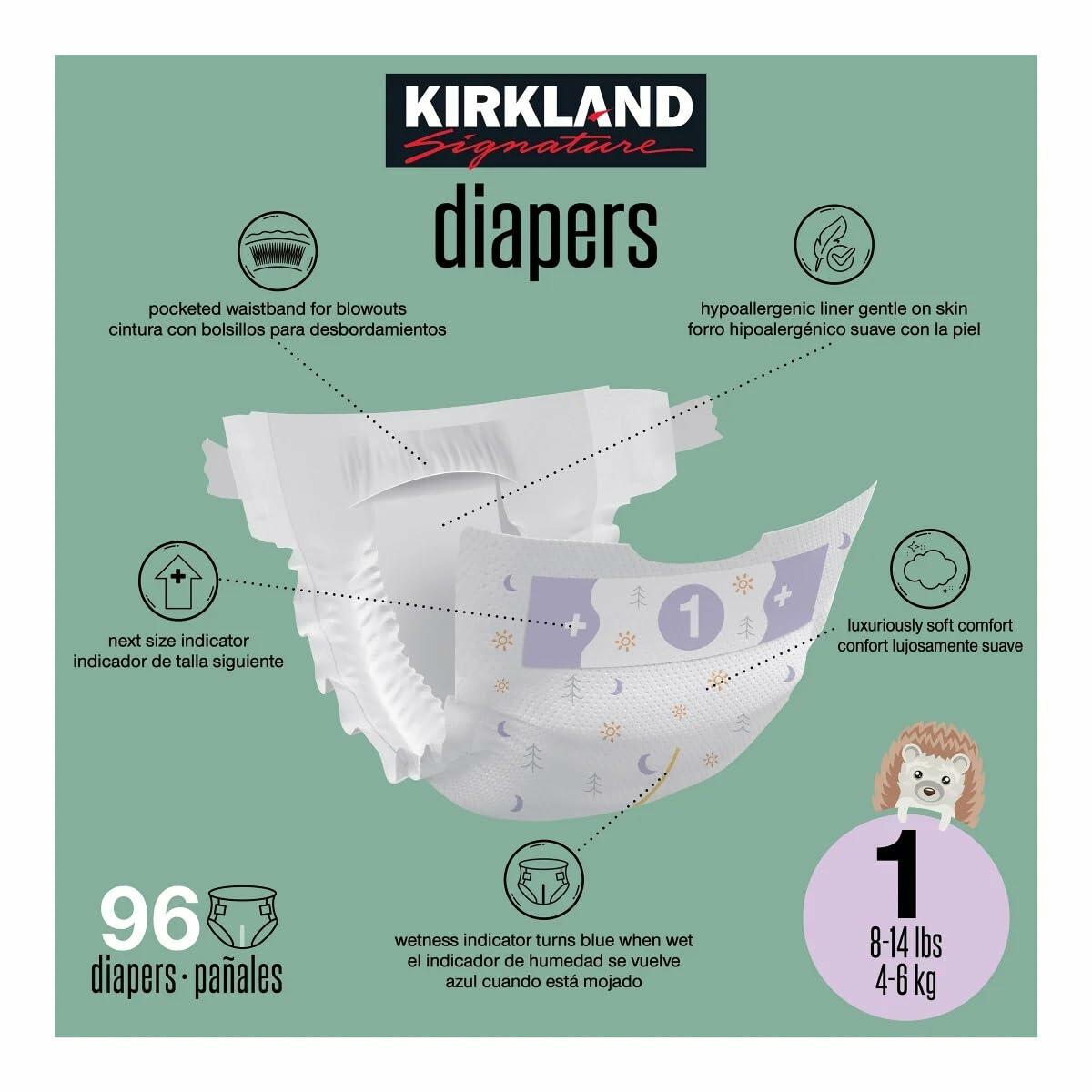Kirkland Signature Diaper, Size 1, 96 Count