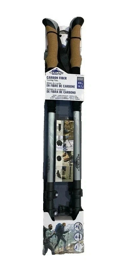 Cascade Mountain Tech Carbon Fiber Trekking Poles – Cork Grip Quick