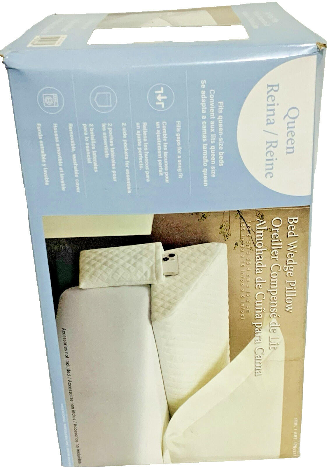 Essential Comfort Bed Wedge Pillow, Queen Size