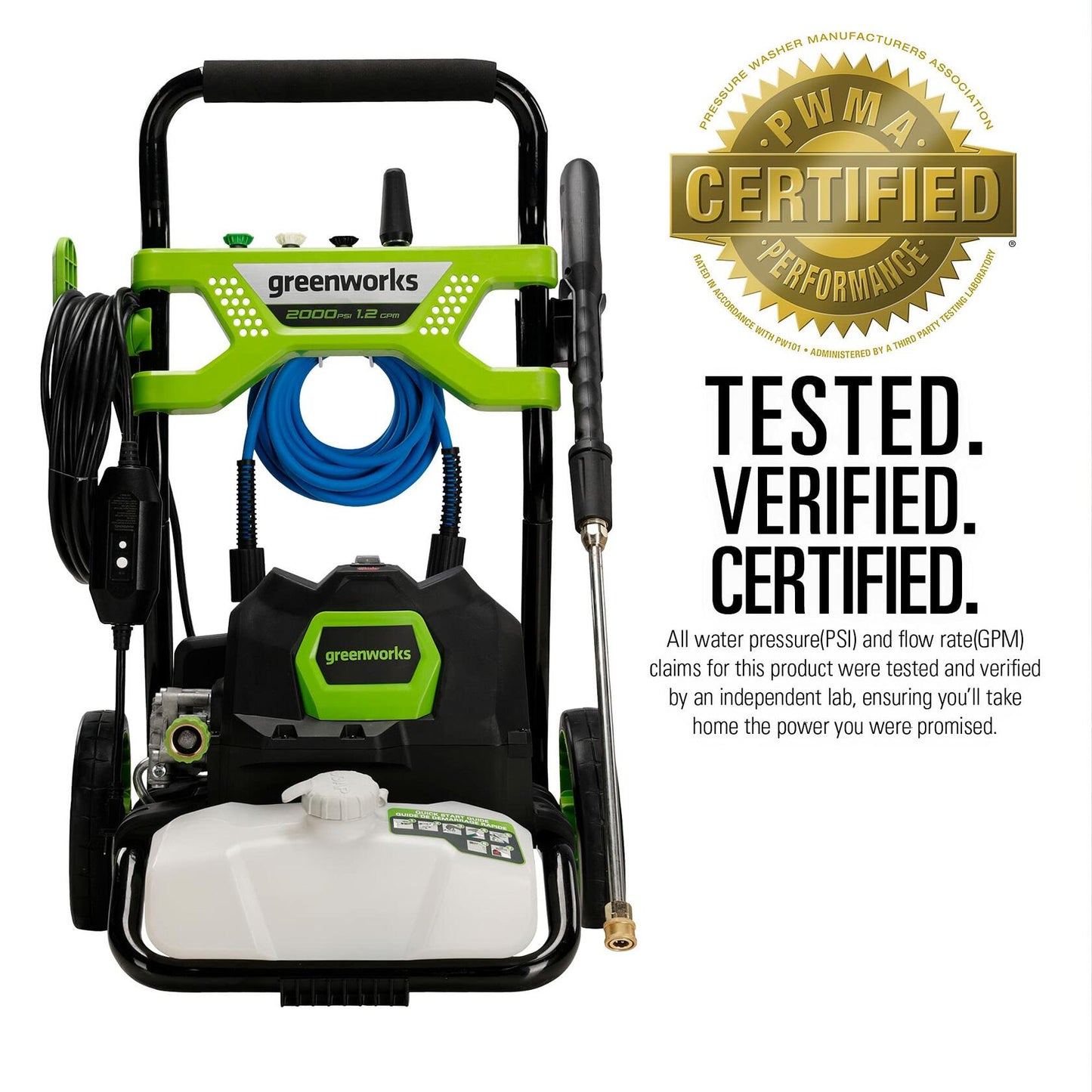 Greenworks 2000 PSI 1.2 GPM Pressure Washer GPW2003