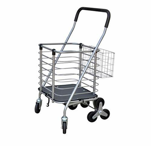 Milwaukee SC36 Silver Easy Climb Shopping Cart with Accessory Basket and 3-Wheel