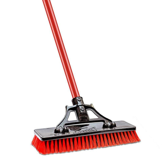 Libman 13.5 in. High Power Extra-Large Heavy-Duty Floor Scrub Brush with Swiveling Head and Steel Handle