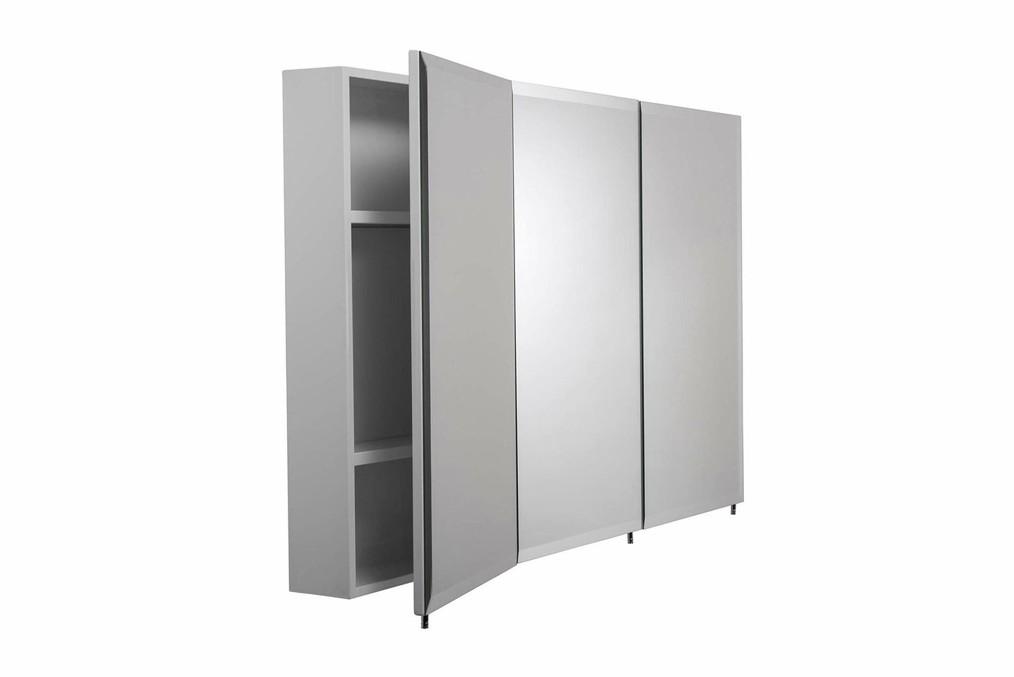 Croydex Burwell White Steel Bathroom Storage Vanity Mirror Medicine Cabinet with Easy to Fit Hang N Lock Bracket, Recessed or Surface Mount Medicine Cabinet Organizer, 48W x 30H, Storage Cabinet