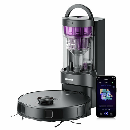 Eureka E20 Plus Robot Vacuum and Mop Combo, Robot Vacuum Cleaner with Bagless Self Emptying Station, 45-Day Capacity 8000Pa Suction and Anti Hair-Tangling Brush App Control LiDAR Navigation