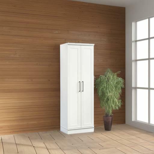 Sauder HomePlus Storage Cabinet/ Pantry cabinets, Soft White finish