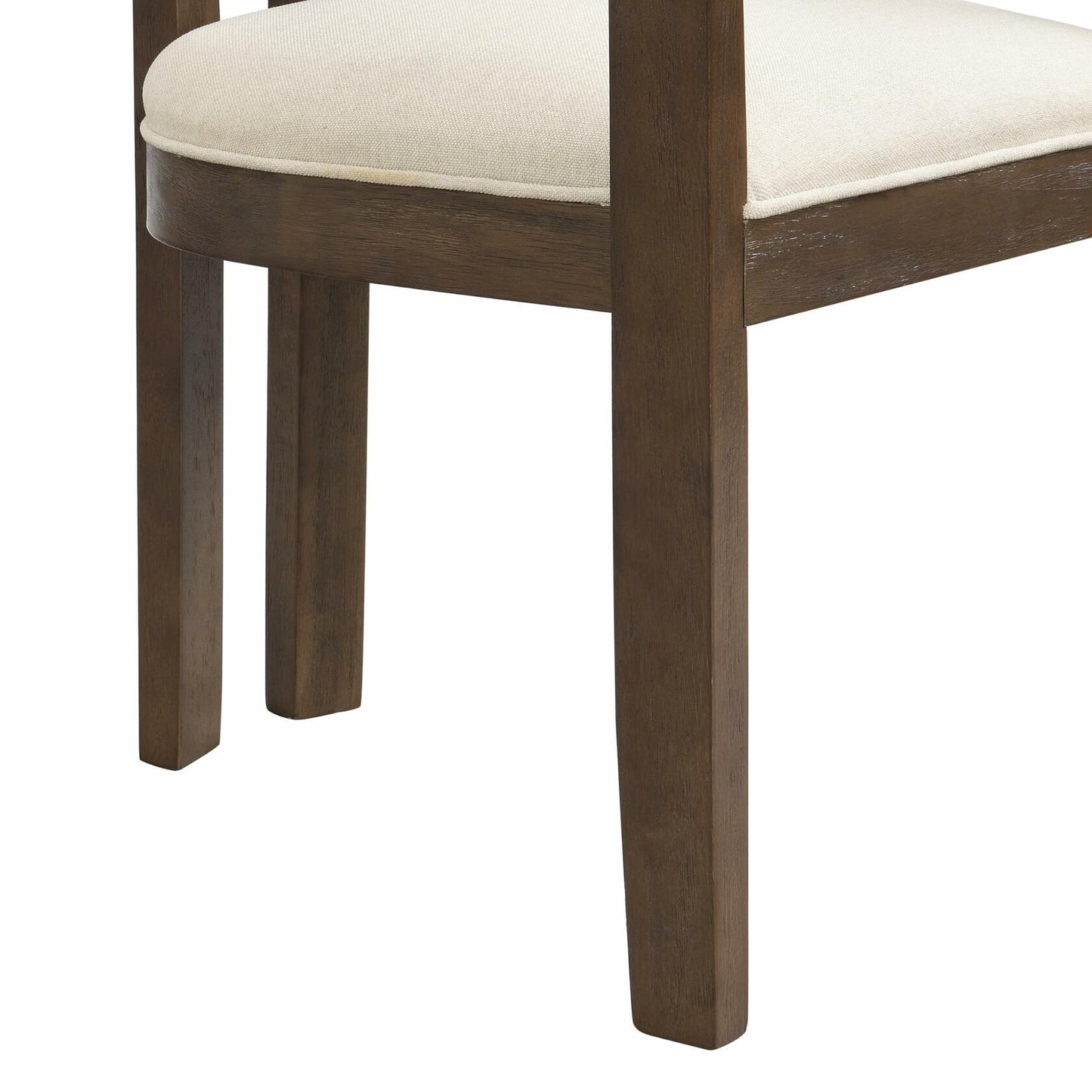 CHRISTOPHER KNIGHT HOME Rovelle Modern Upholstered Dining Chairs, Solid Wood, Beige Plus Walnut, (Set of 2)