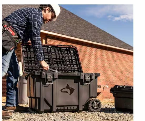 Husky 36.5 in. Black Heavy Duty Large Rolling Toolbox with Tool Tray and Keyed Lock