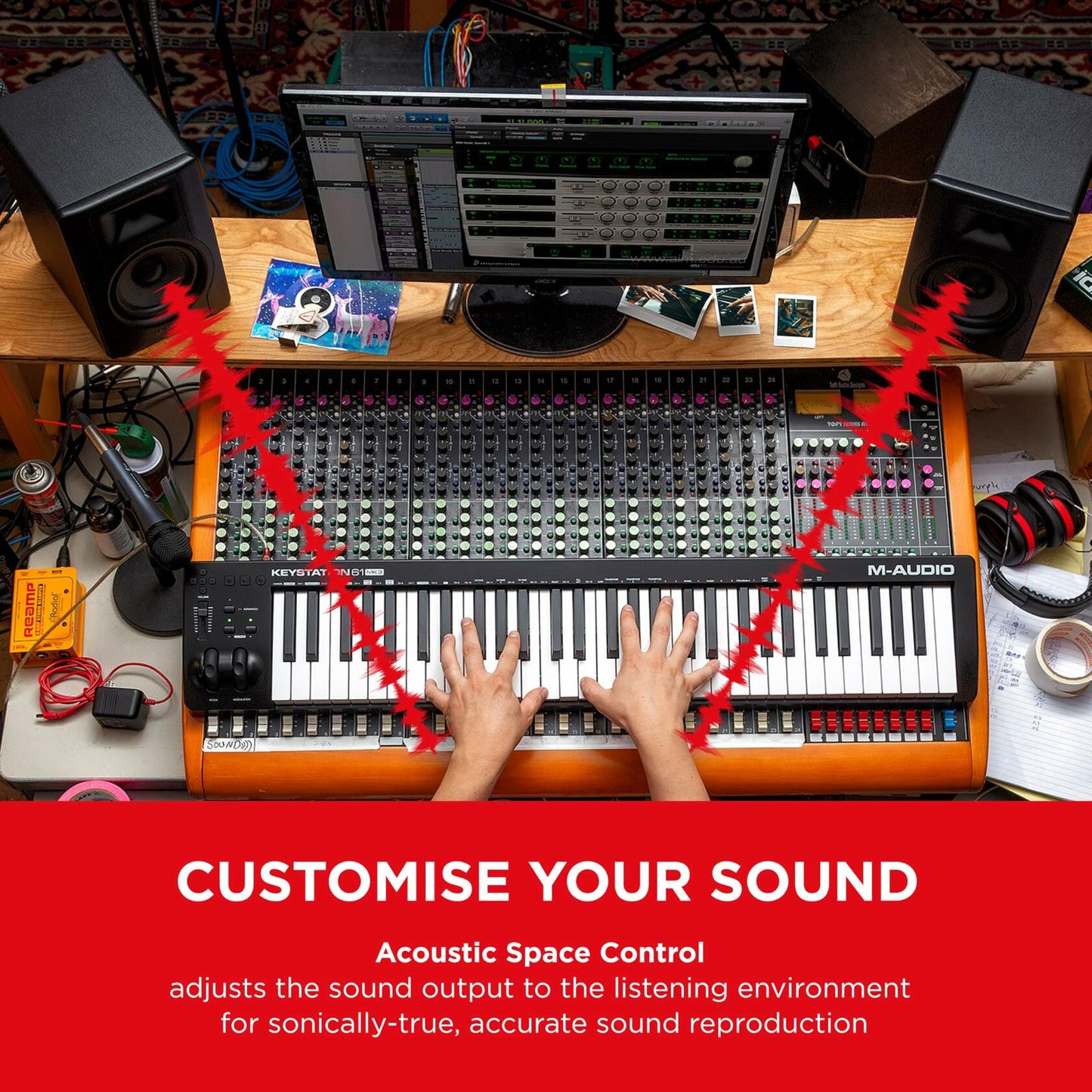 M-AUDIO BX5 Single 5" Studio Monitor Speaker for Music Production and Mixing with Acoustic Space Control, 2 Way Active Speaker